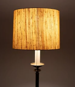 Sale Pamono Green Leather Floor Lamp in the style of Jacques Adnet, France, 1950s