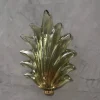 Clearance Pamono Green Murano Glass and Brass Wall Sconce, 2000