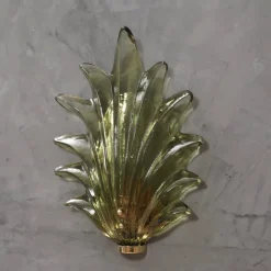 Clearance Pamono Green Murano Glass and Brass Wall Sconce, 2000