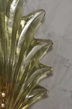 Clearance Pamono Green Murano Glass and Brass Wall Sconce, 2000