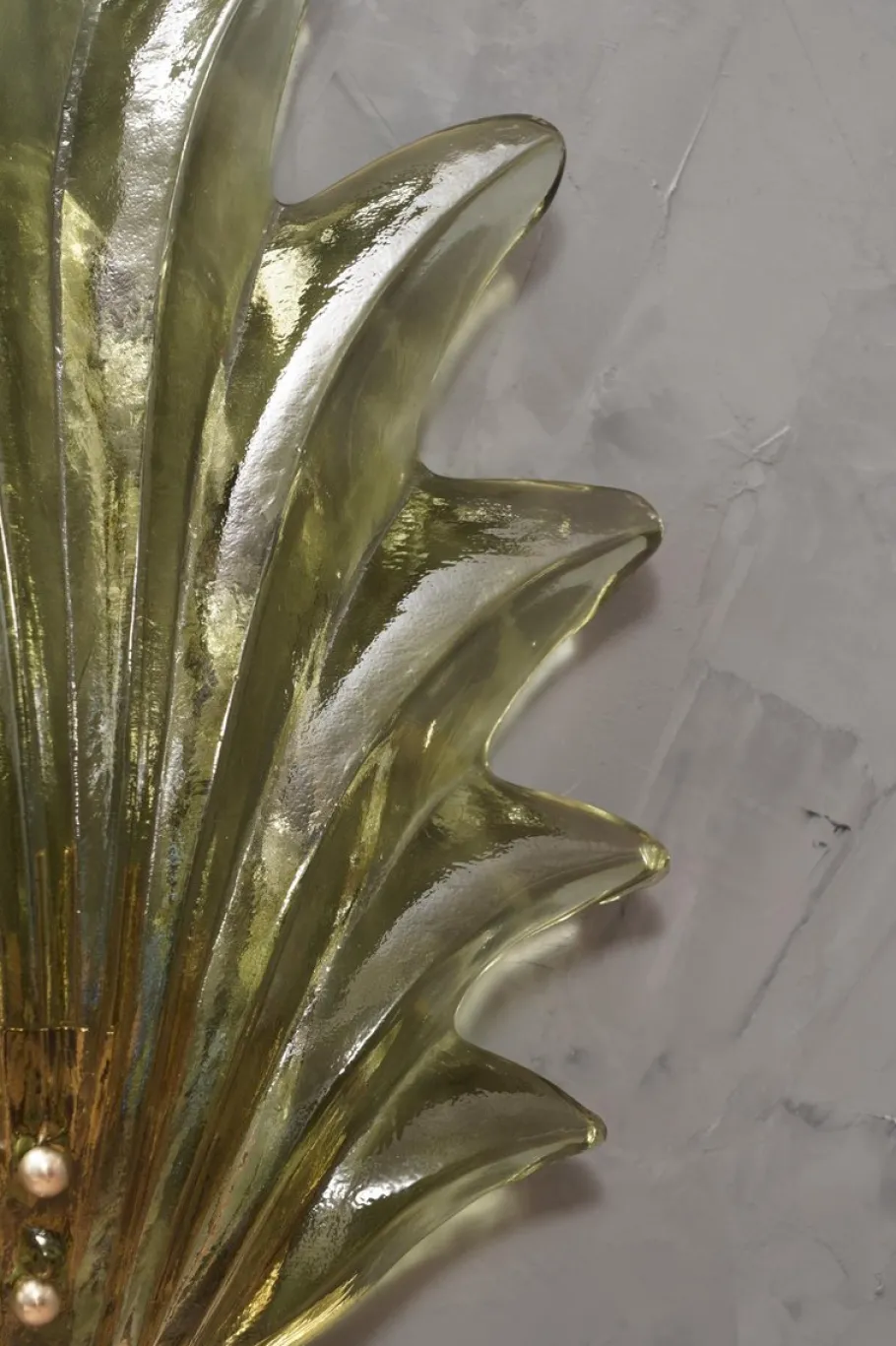 Clearance Pamono Green Murano Glass and Brass Wall Sconce, 2000