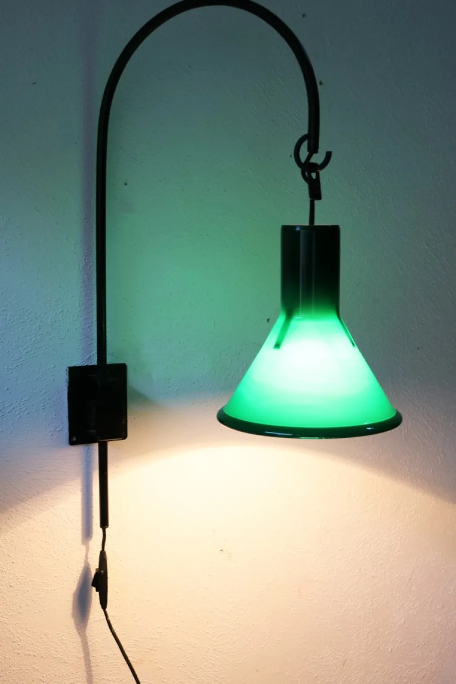 New Pamono Green P & T Wall Light by Michael Bang for Holmegaard, Denmark, 1970s