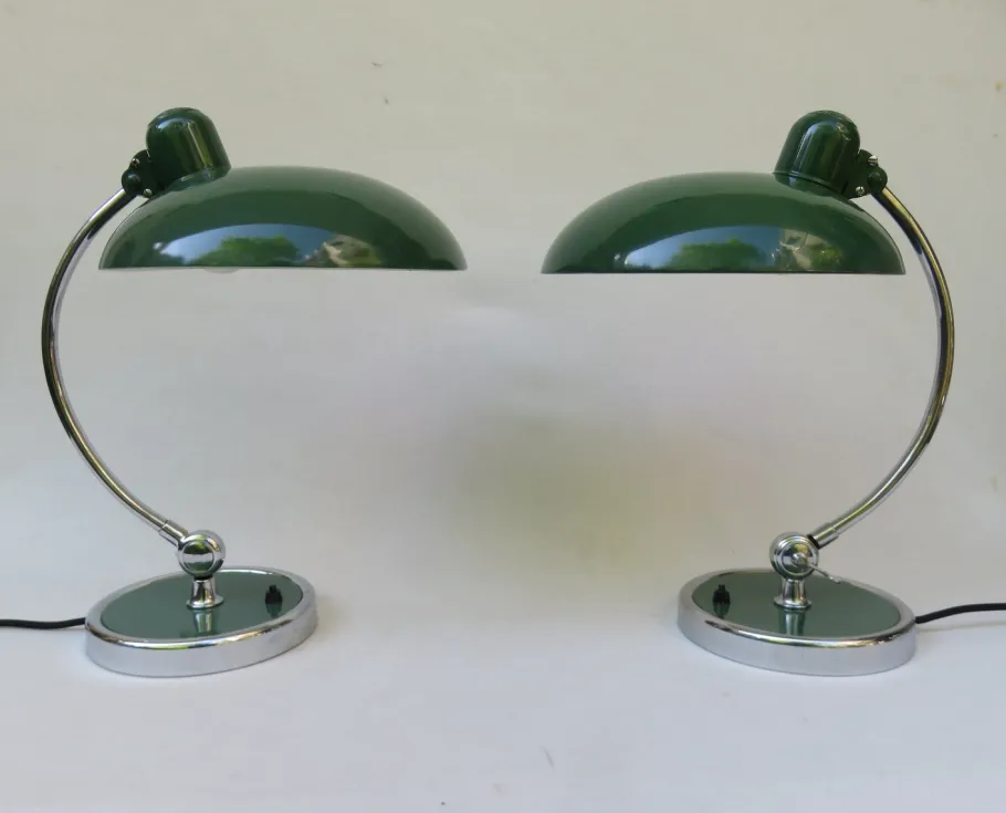 Outlet Pamono Green President Desk Lamps by Christian Dell for Kaiser Idell, 1930s, Set of 2