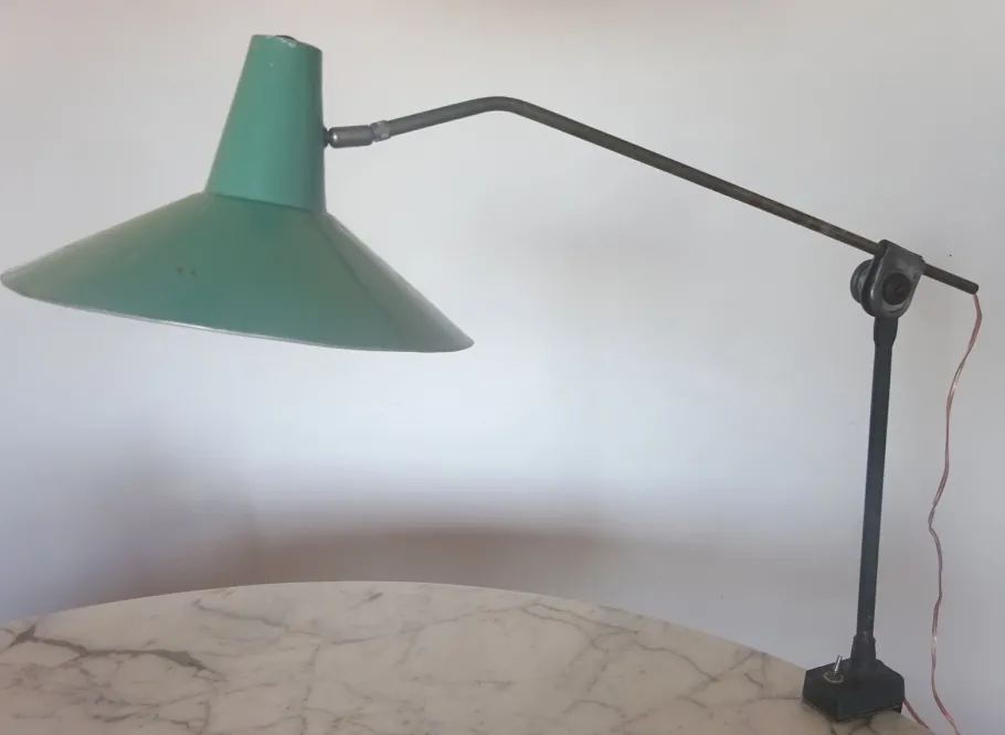 Discount Pamono Green Table Lamp, 1950s