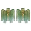 New Pamono Green Tronchi Murano Glass Wall Sconces by Simoeng, Set of 2