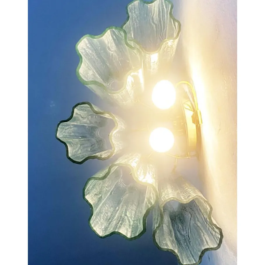 New Pamono Green Tronchi Murano Glass Wall Sconces by Simoeng, Set of 2