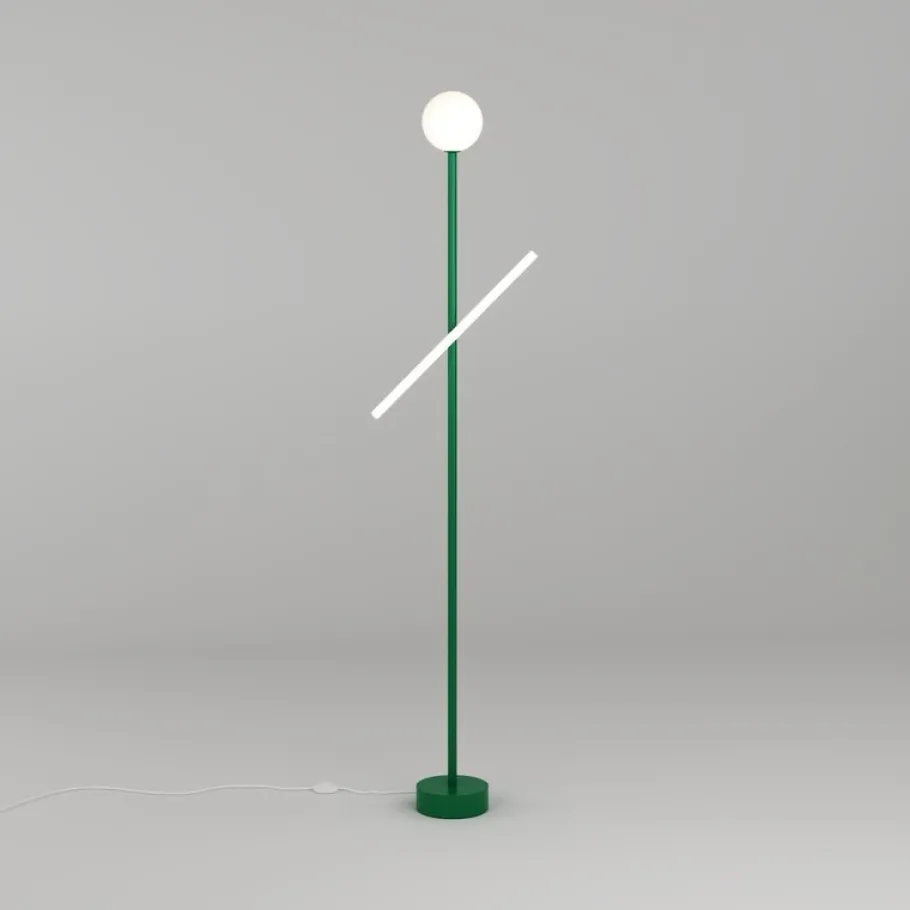 Sale Pamono Green Tube and Globe Floor Lamp by Atelier Areti
