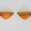 New Pamono Half-Moon Wall Lights in Orange-Blue Glass Paste, 1980s, Set of 2