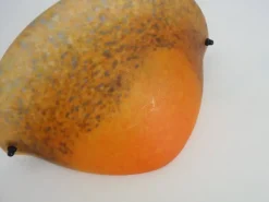 New Pamono Half-Moon Wall Lights in Orange-Blue Glass Paste, 1980s, Set of 2