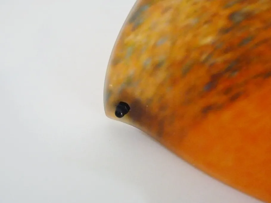 New Pamono Half-Moon Wall Lights in Orange-Blue Glass Paste, 1980s, Set of 2