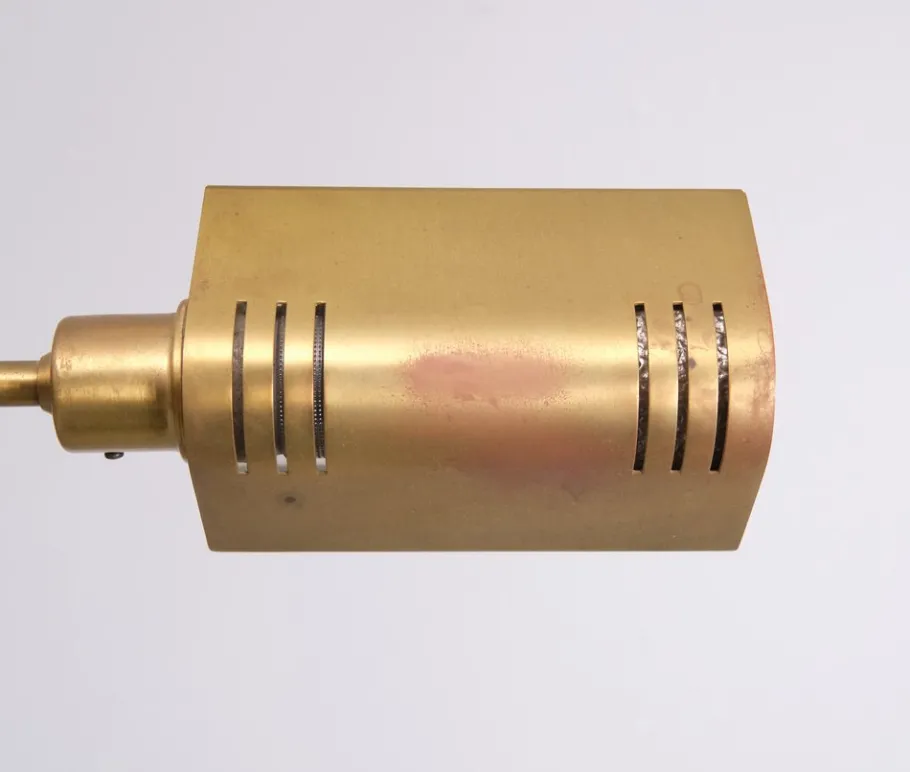 Clearance Pamono Halogen Brass Swing Arm Floor Lamp, Germany, 1980s