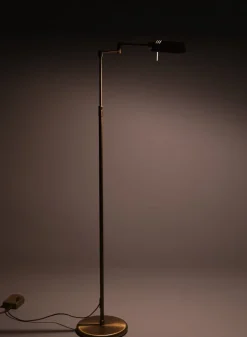 Clearance Pamono Halogen Brass Swing Arm Floor Lamp, Germany, 1980s