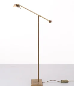 New Pamono Halogen Bronze Floor Lamp by Egon Hillebrand, Germany, 1980s