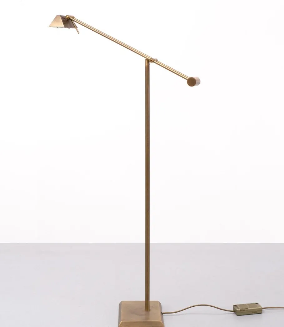 New Pamono Halogen Bronze Floor Lamp by Egon Hillebrand, Germany, 1980s