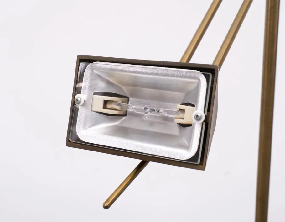 New Pamono Halogen Bronze Floor Lamp by Egon Hillebrand, Germany, 1980s