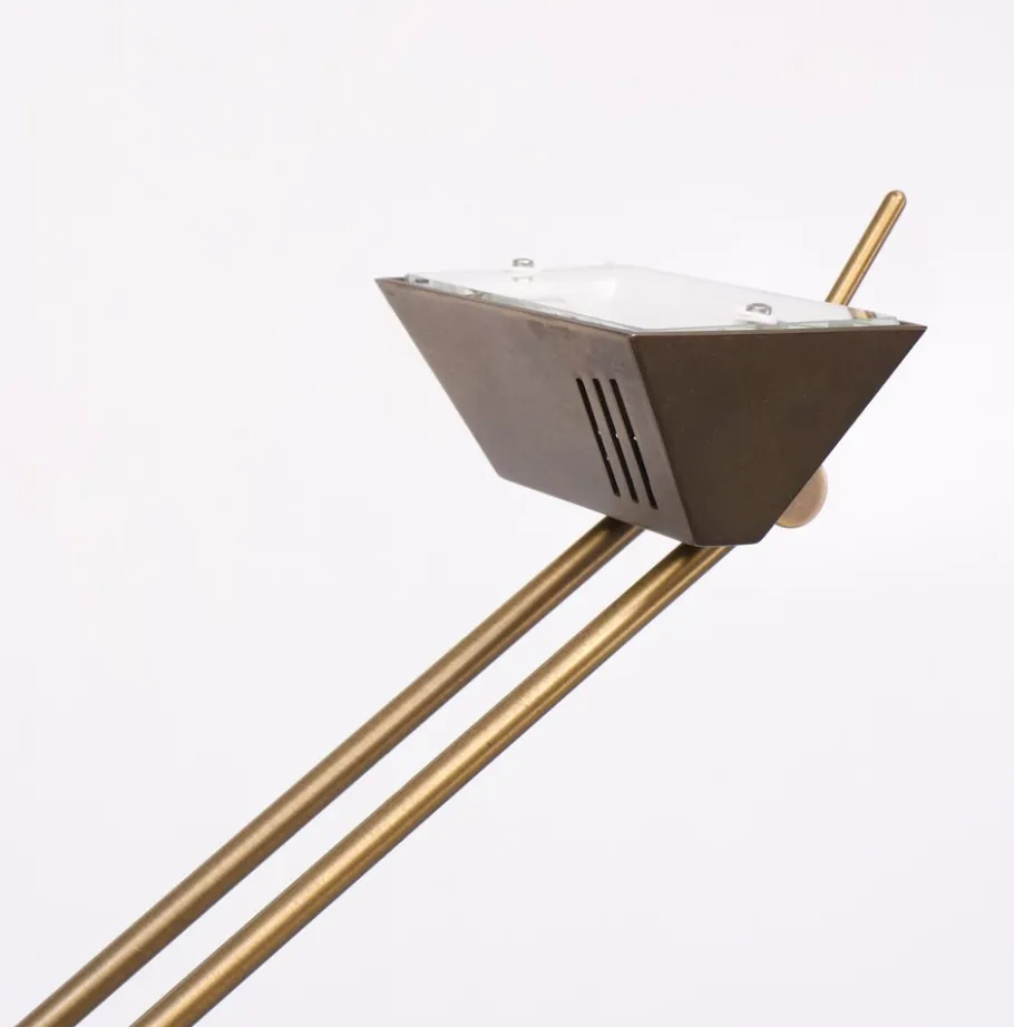 New Pamono Halogen Bronze Floor Lamp by Egon Hillebrand, Germany, 1980s