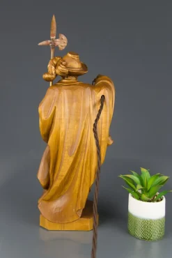 Clearance Pamono Hand Carved Wooden Sculpture Lamp Depicting Night Watchman with Lantern, Germany