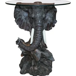 New Pamono Hand Painted Elephant's Head Side Lamp Table