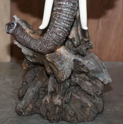 New Pamono Hand Painted Elephant's Head Side Lamp Table