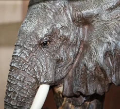 New Pamono Hand Painted Elephant's Head Side Lamp Table