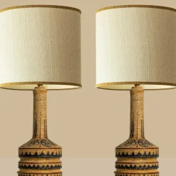 Discount Pamono Hand Painted Sculptural Table Lamps, 1960s, Set of 2