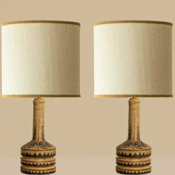 Discount Pamono Hand Painted Sculptural Table Lamps, 1960s, Set of 2
