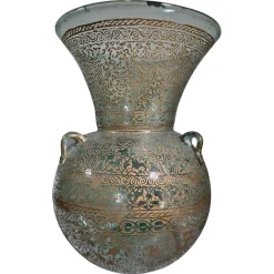 Discount Pamono Handblown Mosque Glass Lamp with Gilded with Arabic Calligraphy in the style of Mameluke, 1880s