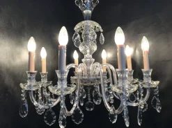 New Pamono Hand-Cut Crystal Chandelier, 1950s