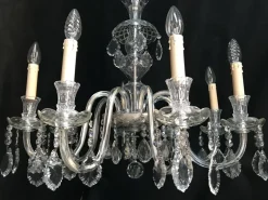 New Pamono Hand-Cut Crystal Chandelier, 1950s