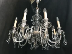 New Pamono Hand-Cut Crystal Chandelier, 1950s