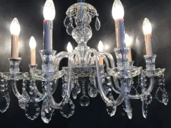 New Pamono Hand-Cut Crystal Chandelier, 1950s