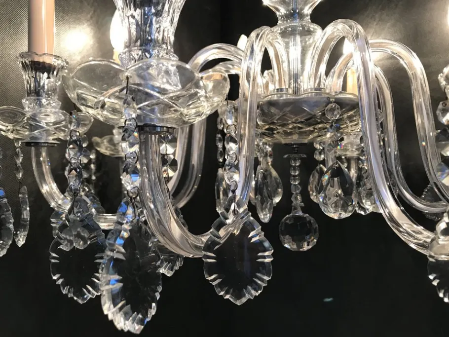 New Pamono Hand-Cut Crystal Chandelier, 1950s