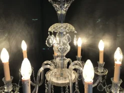 New Pamono Hand-Cut Crystal Chandelier, 1950s