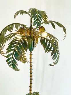 New Pamono Handmade Metal Palm Tree Floor Lamp, France, 1920s