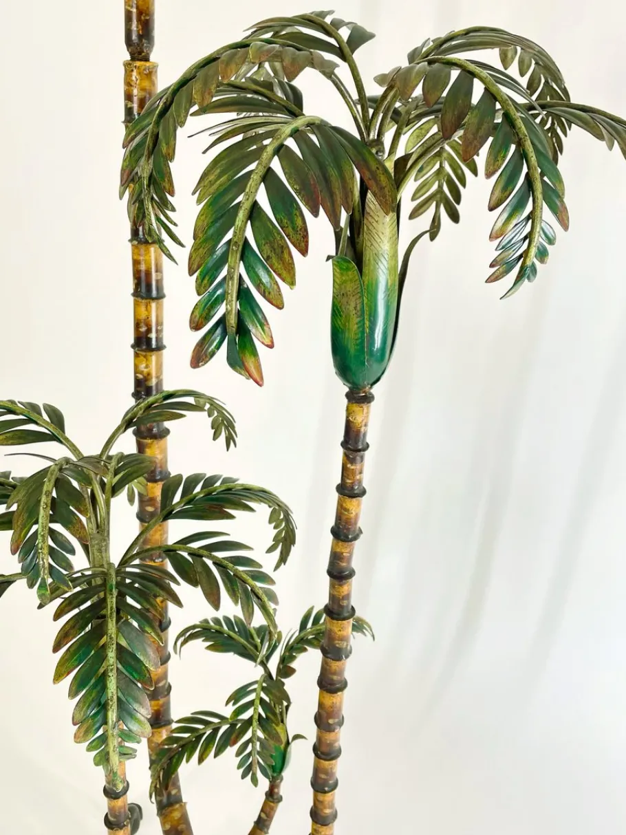 New Pamono Handmade Metal Palm Tree Floor Lamp, France, 1920s