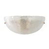 New Pamono Handmade Murano Glass Wall Sconce in Clear Color, Artistic Glass Leaf with Grit, 1980s