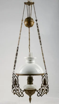 Online Pamono Hanging Lamp in Metal and Glass