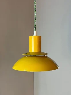 Hot Pamono Hanging Lamp in Yellow Metal by Belid