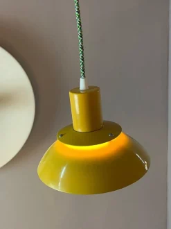 Hot Pamono Hanging Lamp in Yellow Metal by Belid
