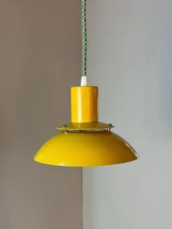 Hot Pamono Hanging Lamp in Yellow Metal by Belid