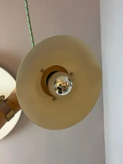 Hot Pamono Hanging Lamp in Yellow Metal by Belid