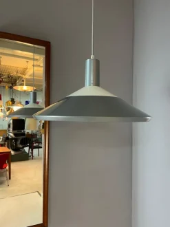 Best Pamono Hanging Lamp Model 118564 in Gray White by Louis Poulsen