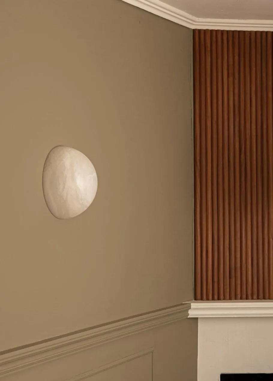 Clearance Pamono Havano White Alabaster Wall Sconce by Simone & Marcel