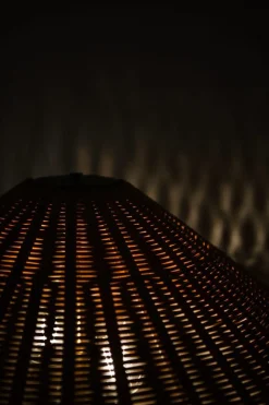 Hot Pamono Height Adjustable Floor Lamp in Brass, Woven Cane and Rattan Shade, 1940s