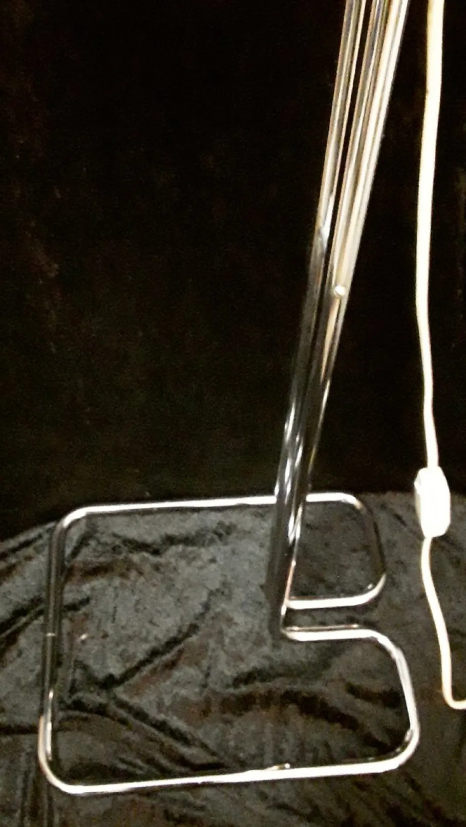 Clearance Pamono Height-Adjustable Chromed Steel Tubular Floor Lamp with Orange Metal Shade, 1970s