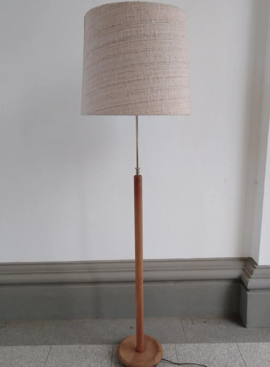Outlet Pamono Height-Adjustable Floor Lamp in Teak from Domus, Denmark, 1970s