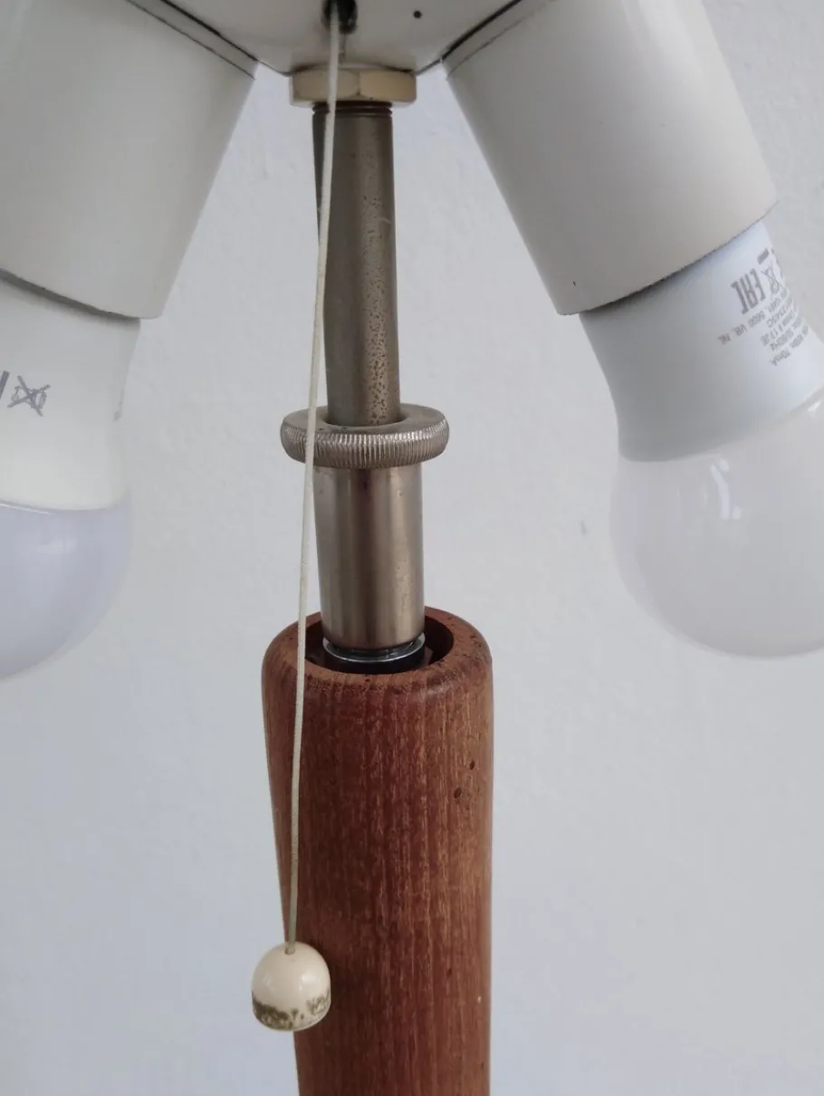 Outlet Pamono Height-Adjustable Floor Lamp in Teak from Domus, Denmark, 1970s