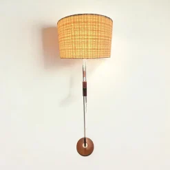 Sale Pamono Height-Adjustable Floor Lamp in Teak and Chrome-Plated Metal from Temde Leuchten, 1950s