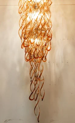 Hot Pamono Helix Waterfall Murano Chandelier by Aureliano Toso