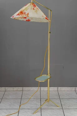 Pamono Hight Adjustable Floor Lamp with Adjustable Shelf, Vienna, 1950s
